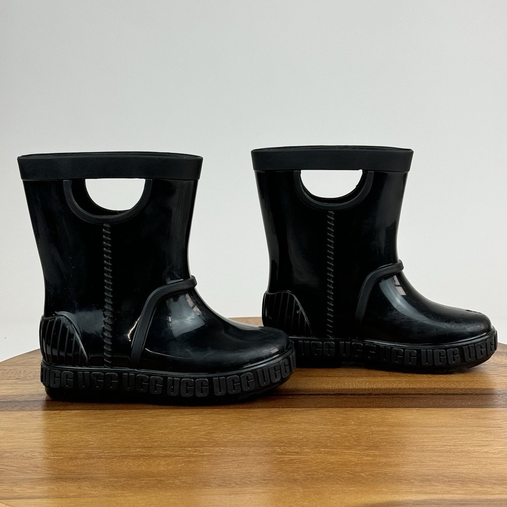 Toddlers‎ Girls Ugg Australia Drizlita Black Waterproof Rain Boots Size 8 C EUC